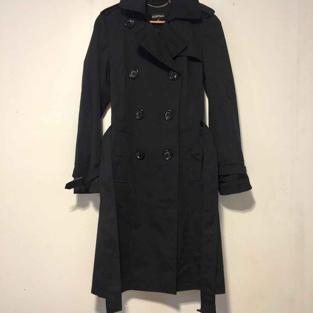 ELLEN TRACY BLACK TRENCH COAT